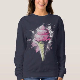 Distressed Abstract Pink Ice Cream Splatter スウェットシャツ