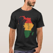 Distressed African Map With Afro Queen In Africa F Tシャツ (正面)