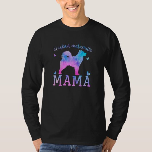 Distressed Alaskan Malamute  Mom Mother s Day Tシャツ (正面)
