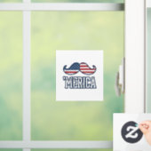 Distressed America Mustache Patriotic Vector Desig ウィンドウサイン (ホーム)