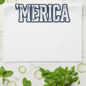 Distressed America Mustache Patriotic Vector Desig キッチンタオル (折り畳み)