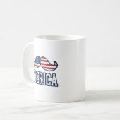 Distressed America Mustache Patriotic Vector Desig コーヒーマグカップ (正面左)