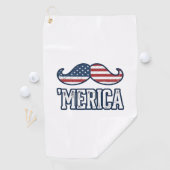 Distressed America Mustache Patriotic Vector Desig ゴルフタオル (インサイチュ)