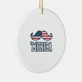 Distressed America Mustache Patriotic Vector Desig セラミックオーナメント (右)
