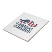 Distressed America Mustache Patriotic Vector Desig タイル (側面)