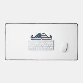 Distressed America Mustache Patriotic Vector Desig デスクマット (キーボード&マウス)