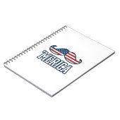 Distressed America Mustache Patriotic Vector Desig ノートブック (左側)