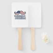 Distressed America Mustache Patriotic Vector Desig ハンドファン (正面&裏面)