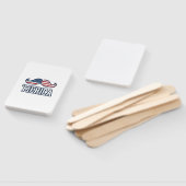 Distressed America Mustache Patriotic Vector Desig ハンドファン (組立なし)