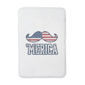 Distressed America Mustache Patriotic Vector Desig バスマット (正面縦)