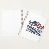 Distressed America Mustache Patriotic Vector Desig プランナー手帳 (ディスプレー)