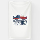 Distressed America Mustache Patriotic Vector Desig 横断幕 (縦)