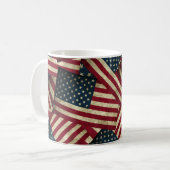 Distressed American Flag Art コーヒーマグカップ (正面左)