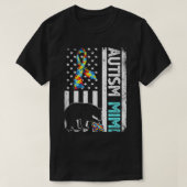 Distressed American Flag Autism Mimi Bear Autistic Tシャツ (デザイン正面)