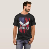 Distressed American Flag Butcher Cleaver Tシャツ (正面フル)