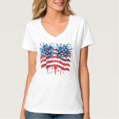 Distressed American Flag Christian Scripture Tee Tシャツ (正面)
