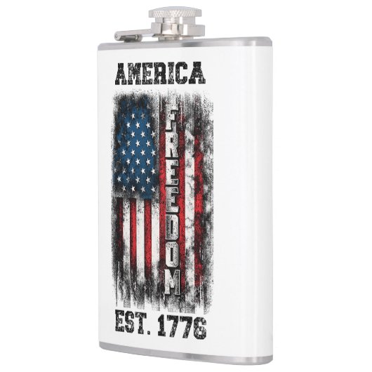 Distressed American Flag Freedom Est. 1776 フラスク (左)