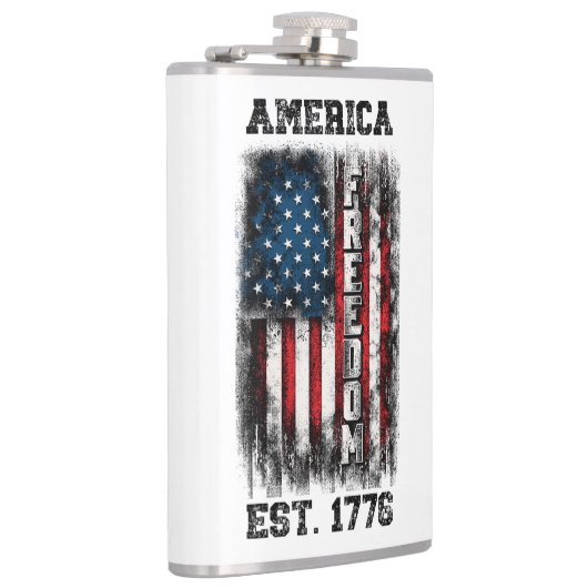 Distressed American Flag Freedom Est. 1776 フラスク (右)