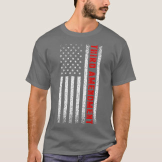 Distressed American Flag Third Amendment Tシャツ