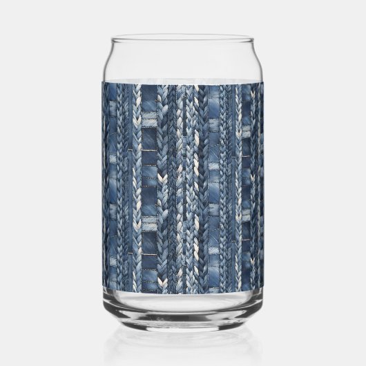 Distressed And Braided Blue Jean Denim ガラス缶 (右)