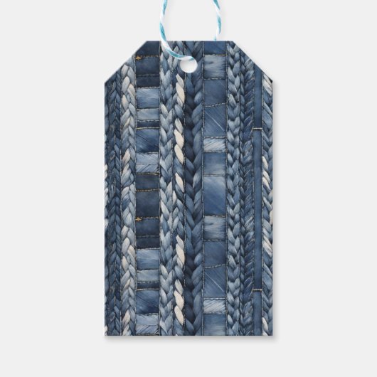 Distressed And Braided Blue Jean Denim ギフトタグ (正面)