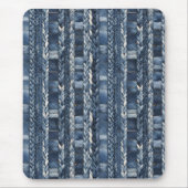 Distressed And Braided Blue Jean Denim マウスパッド (正面)