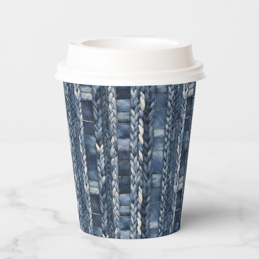 Distressed And Braided Blue Jean Denim 紙コップ (裏面)