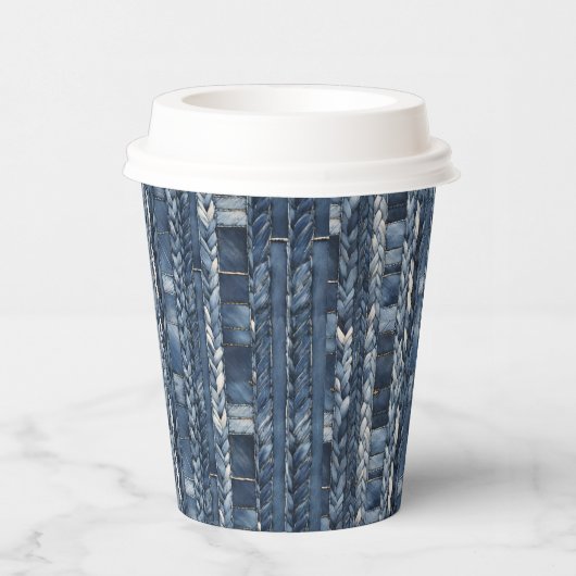 Distressed And Braided Blue Jean Denim 紙コップ (右)