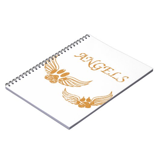 Distressed Angel Pet Paws ノートブック (左側)