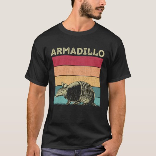 Distressed Armadillo Lover Boys Girls Retro Style  Tシャツ (正面)