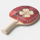 Distressed Barn Boards Four Leaf Clover with Name 卓球ラケット (正面アングル)