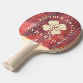 Distressed Barn Boards Irish Clover Wedding Crest 卓球ラケット (正面アングル)