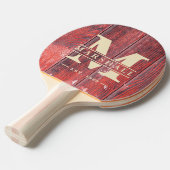 Distressed Barn Boards Monogram & Name Overlay 卓球ラケット (正面アングル)