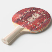 Distressed Barn Boards Tropical Pineapple Wedding 卓球ラケット (正面アングル)