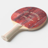 Distressed Barn Boards Vintage Seaside Family Name 卓球ラケット (正面アングル)