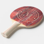 Distressed Barn Boards Wedding Monogram Heart 卓球ラケット (正面アングル)
