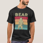 Distressed Bear  Boys Girls Retro Style Bear Tシャツ (正面)