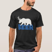 Distressed Beer Bear with Antlers Bear Deer Tシャツ (正面)