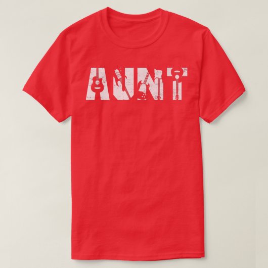 Distressed Best Aunt Ever Guitar Lover Guitarist16 Tシャツ (デザイン正面)