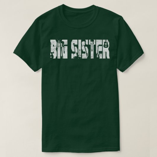 Distressed Best Big Sister Ever Guitar Lover Guita Tシャツ (デザイン正面)