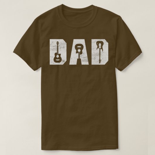 Distressed Best Dad Ever Guitar Lover Guitarist183 Tシャツ (デザイン正面)
