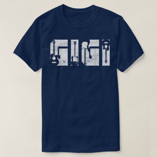 Distressed Best Gigi Ever Guitar Lover Guitarist T Tシャツ (デザイン正面)