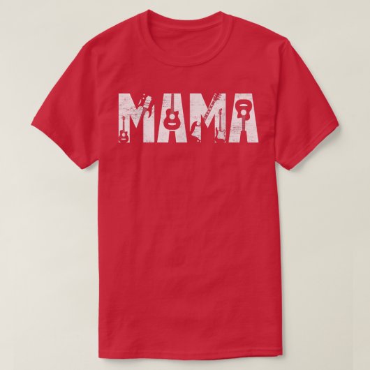 Distressed Best Mama Ever Guitar Lover Guitarist  Tシャツ (デザイン正面)