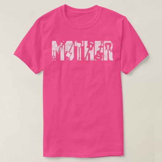 Distressed Best Mother Ever Guitar Lover Guitarist Tシャツ (デザイン正面)