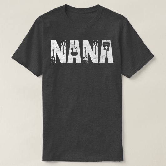 Distressed Best Nana Ever Guitar Lover Guitarist22 Tシャツ (デザイン正面)