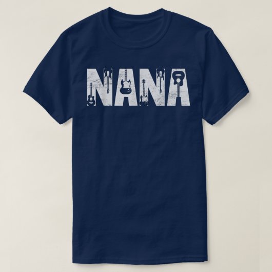 Distressed Best Nana Ever Guitar Lover Guitarist  Tシャツ (デザイン正面)