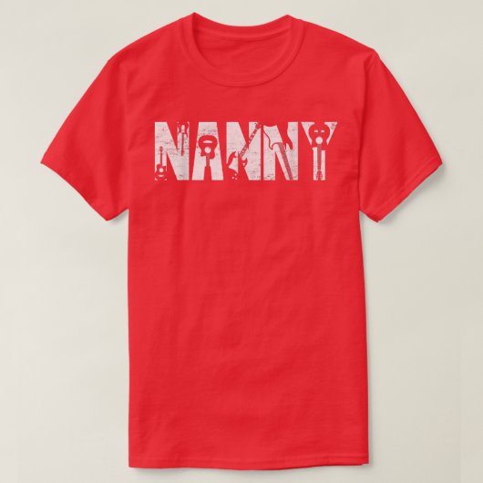 Distressed Best Nanny Ever Guitar Lover Guitarist  Tシャツ (デザイン正面)