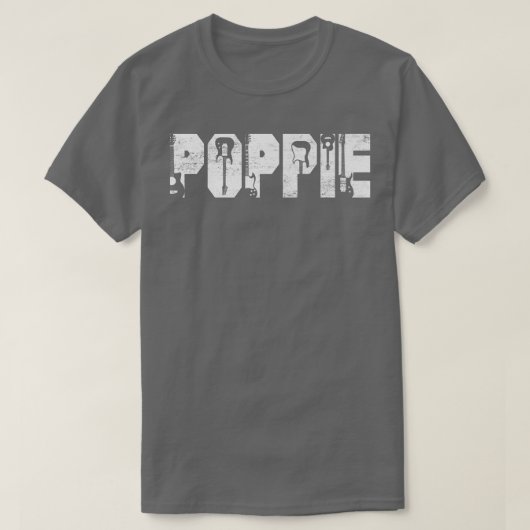 Distressed Best Poppie Ever Guitar Lover Guitarist Tシャツ (デザイン正面)