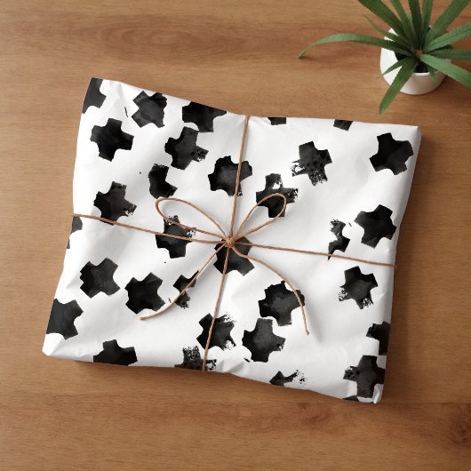 Distressed Black Cross Tissue Paper 薄葉紙