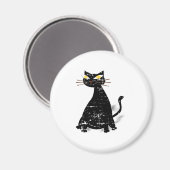 Distressed Black Fat Cat マグネット (正面/裏面)